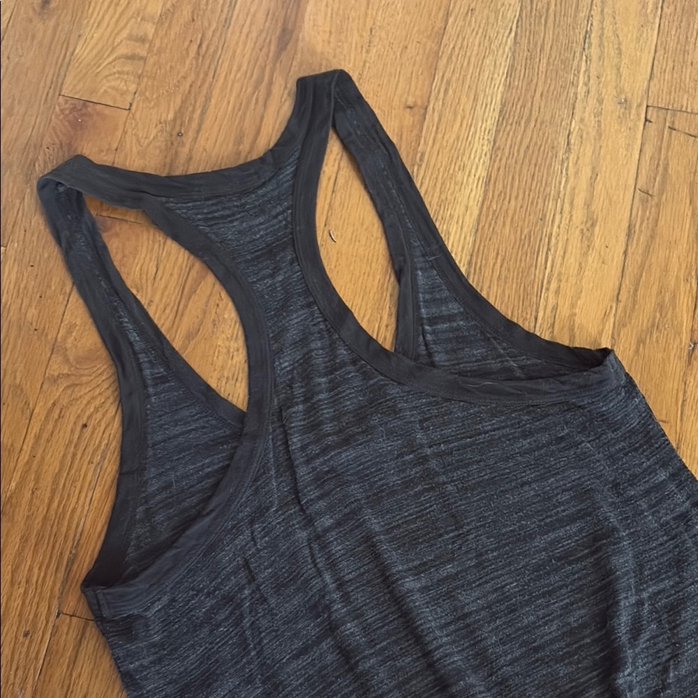 James Perse Soft Knit Patterned Gray Racerback Dr… - image 3